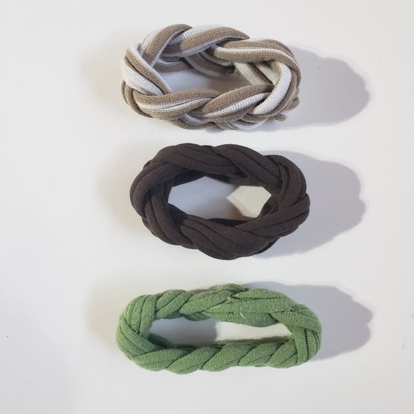 Upcycled Woven Tshirt Jersey Fabric String CELTIC Braided Cuffs Bracelet - Picture 3 of 6